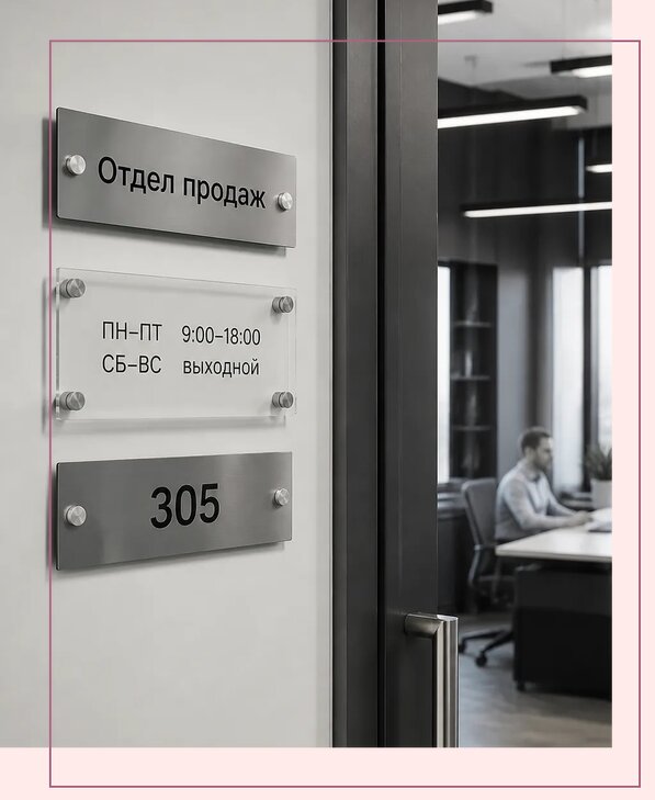 Офисные таблички на дверь в Благовещенске по цене от 5089 р. | Аванза-Бгв